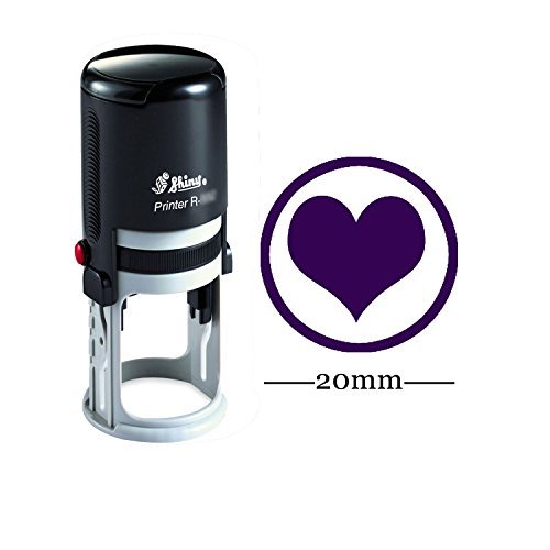 Printtoo Heart Shape Round Self Inking Rubber Stamp Shiny Mini Round Stamper 20mm Teachers Stamp