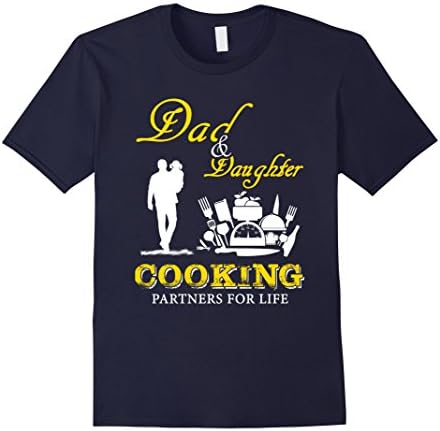 Men's chef shirt dad and daughter cooking partners for life 3XL Navy