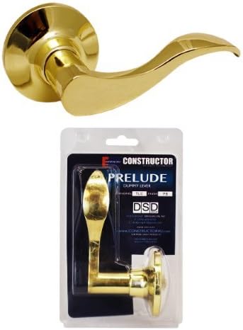 "Constructor" Prelude Dummy Lever Polished Brass Finish Door Knob Lock Handle Set Right