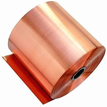 0.1x1m Pure Copper Foil Metal Copper Sheet Plate Guillotine Cut Material Two 0.02-0.05mm Thickness (0.02mm)