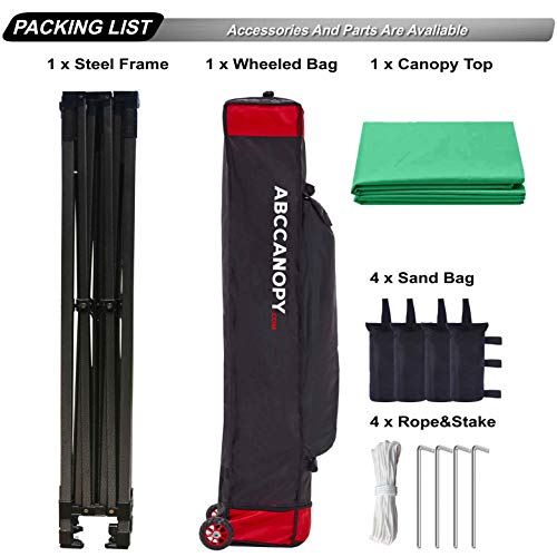 ABCCANOPY Patio Pop Up Canopy Tent 10x10 CommercialSeries (Kelly Green