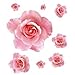 Sunward Fashion Wall Sticker 3D Pink Rose Flower Removable Home Decor Decal Vinyl