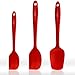 3 Piece Premium Silicone Kitchen Cooking Utensils - Pro Grade 600 Degrees, High Heat-Resistant - Spatulas, Turners, Scrapers, Durable, Flexible, Non-Stick Design by Premium Home Quality (Red)