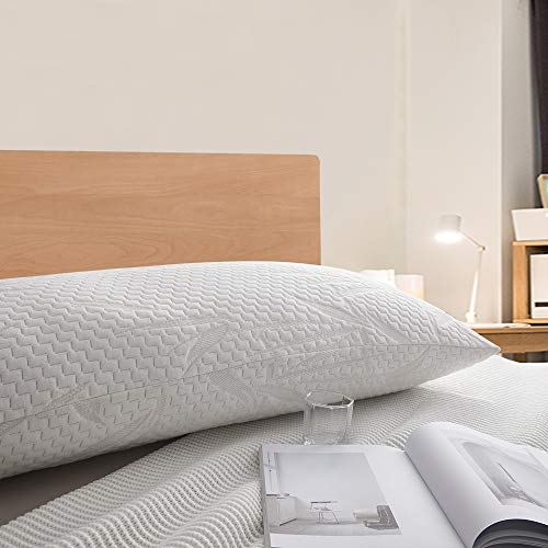 Ubauba Full Body Pillows for Adults Memory Fiber Long Pillow with Zipper Bamboo Pillow Cover, Soft Bed Pillows for Side Sleepers and Back Pain - 20 x 54 inch