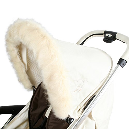 My Babiie Cream Pram Hood Fur Trim MBZZFURCR