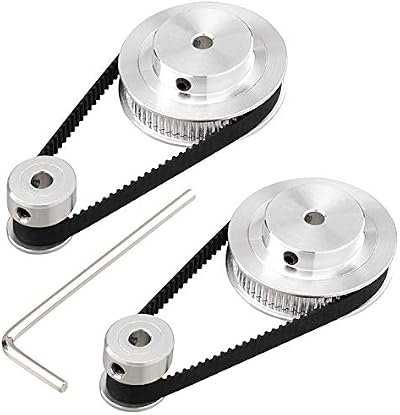 Kaneorooir GT2 Timing Pulley Kit 20T 60T 5mm Bore 200mm 6mm Belt