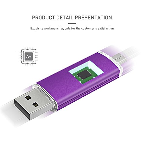 penobon USB Thumb Drives OTG Android Flash Drives 32GB Flash Drive Metal USB Memory Sticks for Computer USB Flash Drives 32GB Water&Shcok Resistant Color Frosted Purple - Thumbnail 4