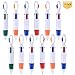 Shuttle Pens Retractable - Pack of 12, Four Neon Color Pens in One,with Carabiner Keychain On Top, Great for School Projects, Stocking Stuffers and Any Party Favor By Bedwina