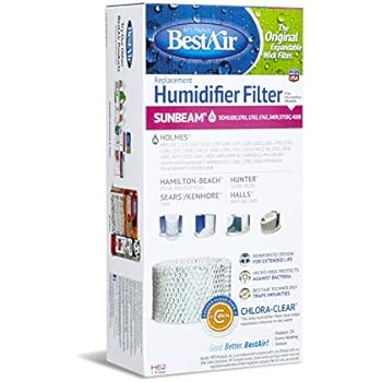 BestAir H62-PDQ-4 Extended Life Humidifier Replacement Paper Wick Humidifier Filter, For Holmes, Sunbeam, Touch Point, Halls, White-Westinghouse & Hamilton-Beach Models, 4.5