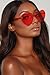 ADE WU Cute Heart Sunglasses for Women Men Trendy Fun Colorful Rave Party Sun Glasses (Red)