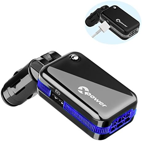 Car Air Purifier with 2 Bidirectional USB Car Charger - 6.0 Million Anion Air Freshener - Bacteria, Virus, Smoke and Bad Odors Remover, Odor eliminator 90 Degree folding ideal for Auto and RV