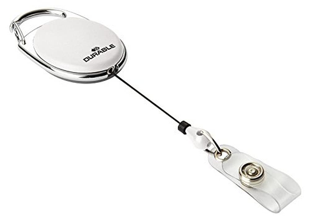 Durable Badge Reel STYLE in White | Pack of 10 | Ideal for Securely Holding Name Badges, Security Passes, Key Fobes, etc.