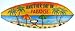 Hand Carved Wooden ANOTHER DAY IN PARADISE Cocktails Drinking BEACH Surfboard Sign primary