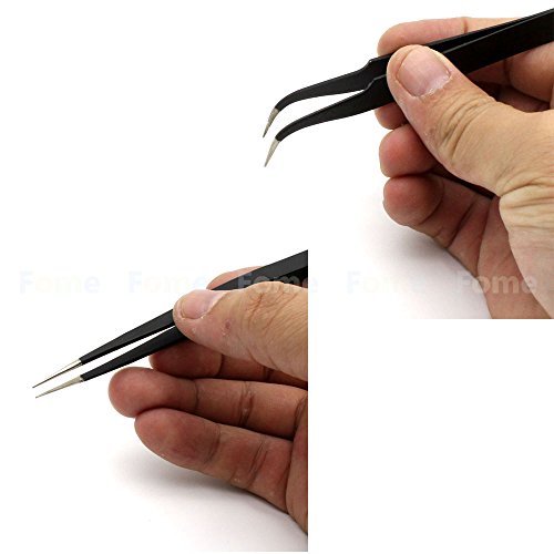 Soldering Iron Kit, FOME 60W 110V Adjustable Temperature Electric Soldering Iron Kit with Welding Tool and Accessories Tweezers Iron Tips Double-sided Solder Assist Tools and PU Carrying Bag