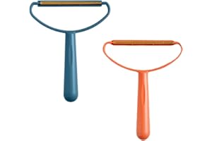 DIYEAH 2pcs Mini Hair Cleaning Remover Brush Portable Bed Hair Stripper Blue and Orange