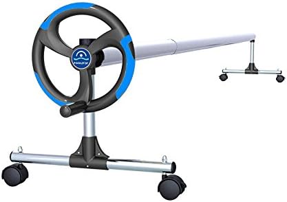 SunSolar Pool Cover Reel Set for In-Ground Pool — 3-Piece Aluminum Telescoping Pole with Spinning Reel — Buckle and Straps for Attaching a Pool Cover — Wheeled Base for Easy Moving — 18 Feet