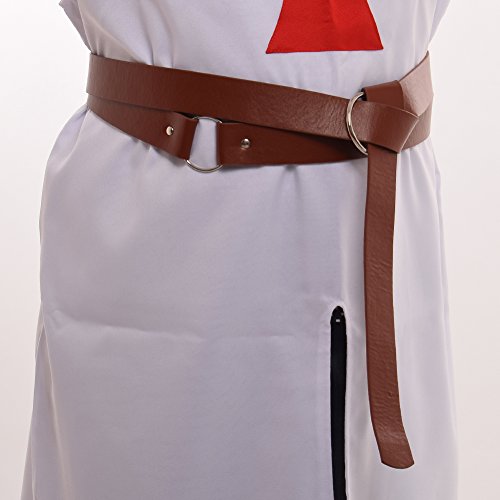 BLESSUME Medieval LARP Reenactment Viking Battle Knight Belt Wrap Around 2.3 Meter Long 3.8cm Wide PU Leather Brown