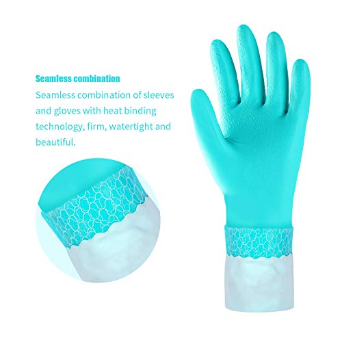 Long Dishwashing Cleaning Gloves with Latex Free, Long Cuff,Cotton