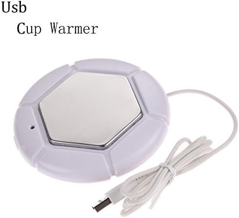 Kungfish Desktop USB Electric Heat Insulation Plate Mug Warmer for Office Home Use (White)