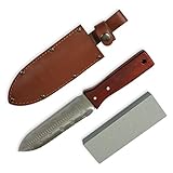 Greentisory Hori Hori Knife with Leather Sheath and Large Whetstone-Best Digging Tool in Garden Knives