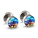 PiercingJ ❤Valentines Gifts 12pcs 16G Stainless Steel Stud Barbell Earrings Fake Cheater Illusion Plug Gauge 0G Look
