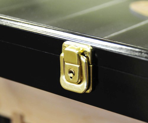 Violin Display Case Cabinet Wall Rack w/UV Protection- Lockable, Black - Thumbnail 7