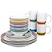 Harry Potter Hogwarts House Porcelain 16 piece Dinnerware Set - Includes 4 Dinner Plates, 4 Salad Plates, 4 Bowls and 4 Mugs - Gryffindor, Hufflepuff, Ravenclaw and Slytherin