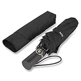 Elyzia Travel Umbrella Windproof Compact Auto Open Close Large Black 60 MPH umbrella