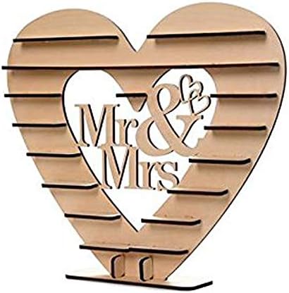FIged Stationary Supplies, Mr & Mrs Wooden Ferrero Rocher Chocolate DIY Heart Tree Display Stand Centrepiece Home Decor Wedding Gifts