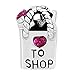 Pugster Antique Shopping Bag Heart Love to Shop Purple Birthstone Crystal Charm Beads Fit Pandora Bracelet