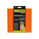Hyper Pet LickiMat Slow Feeder Dog Mat for Food and Treats (Fun Alternative to Slow Feeder Dog Bowls -- Boredom Buster and Calming Companion for Dogs and Cats,) Orange