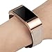 Wearlizer Compatible for with Leather Fitbit Charge 2 Bands Special Edition Lavender Rose Gold Buckle Replacement Charge 2 hr Band Straps Accessories Small Large Women Beige