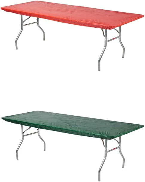 Amazon Com Kwik Covers Rectangular Fitted Plastic Table Covers 6