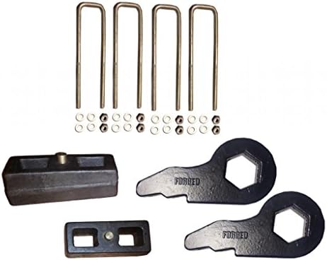 QSA 3" FORGED Torsion Lift KEYS + 2" REAR Blocks + U-Bolts. Compatible 1988-1998 Chevy/GMC 1500 K1500 Truck (4WD) / 92-99 Suburban / 95-99 Tahoe, Yukon