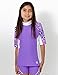 Tuga Girls Seaside S/S Rash Guard (UPF 50+), Violet, 8/10 yrs