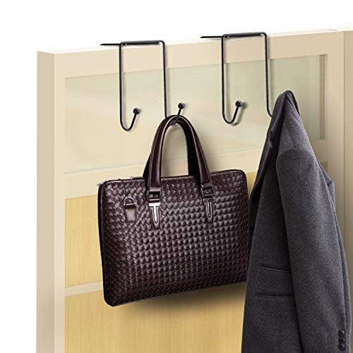 2 Pack Wire Partition Additions Double Coat Hooks, Utility Hooks,Cubic Wall Hangers, Fit for 1-1/4 to 2 Inch Thick Partition Wall, Black