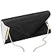 b.m.c BMC Womens PU Leather White Accent Envelope Clutch - Black