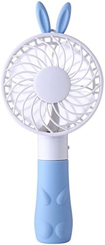 Frewico Personal Mini Portable Cooling Fan - 1200mAh Rechargeable Battery Operated - 2 Speeds - Perfect for Outdoor Sports, Baseball, NFL Game, Concerts, Field Day (Rabbit Ear, Blue)
