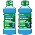 Amazon Basic Care Electrolyte Solution Advantage Care with PreVital Prebiotics, Blue Raspberry, Designed to Help Prevent Dehydration, Replaces Electrolytes, Fluid and Zinc, 33.8 fl oz (Pack of 2)
