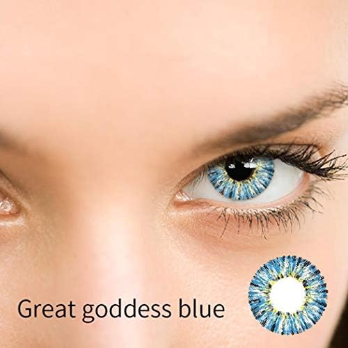 Dicesnow Cosplay Large Diameter 4 Colors Eyes Color Contacts Lens Eyes Makeup Cosmetic(One Piece Blue)