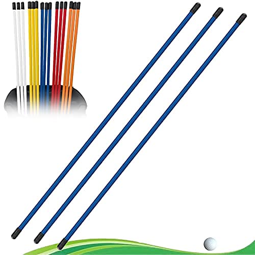 FINGER TEN Golf Alignment Sticks with Cover 48 Inch Practice Stick 3 Pack, Golf Training Aid Sticks for Aming Indoor Outdoor Garden (3 Pack in Blue)