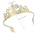 ULTNICE Wedding Tiara Bridal Princess Crown Crystal Rhinestones Headband for Prom Wedding Party Gold