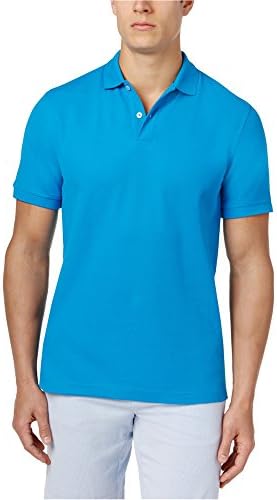 Club Room Mens Textured Performance Rugby Polo Shirt boardwalkblue L