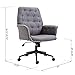 HOMCOM Modern Tufted Home Dining Room Computer Chair with Arms - Grey