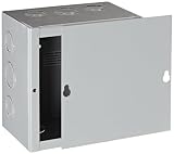 BUD Industries JB-3955-KO Steel NEMA 1 Sheet Metal Junction Box with Knockout and Lift-Off Screw Cover, 6" Width x 6" Height x 4" Depth, Gray Finish
