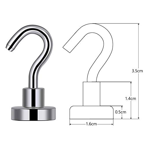 image for EVISWIY Strong Magnetic Hooks Refrigerator for Hanging Keys Grill Tool