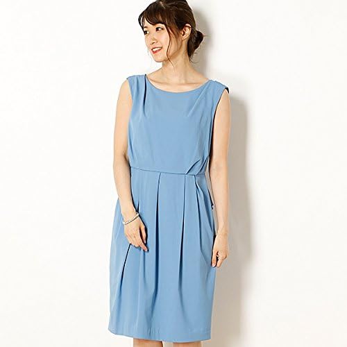 Amazon ピンクス Pin X 後ろペプラムタックワンピース 結婚式 セレモニー パーティー 二次会 謝恩会 同窓会 オフィス 通勤 73ブルー L ワンピース チュニック 通販