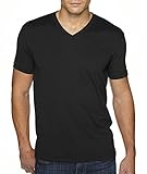 Next Level Men's Premium Sueded Short Sleeve V-Neck T-Shirt, M, BLACK