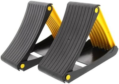 MSA 2Pcs Folding Wheel Chocks 2 Tonne Brake Wedges Caravan Trailer Stopper Chock, Black