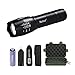 RedSun Hollyton Professional Brightness Mini Flashlight Lamp 5 Modes Zoomable Adjustable Flashlight Torch with 18650 & Charger & Light Pouch Holster